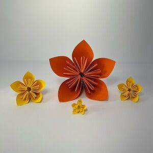 Origami Flower Art Set - Orange and Yellow